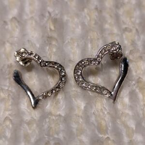 Avon Silver Heart Earrings